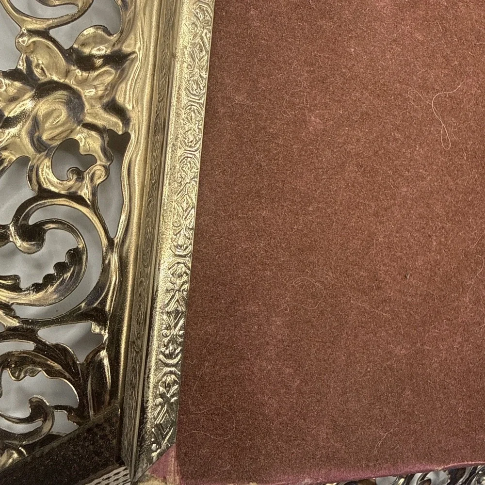 Vintage Ornate Metal Frame Hang / Lean 8 X 10 Gold Tone Hollywood Regency